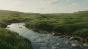 Small River Running Through Meadow