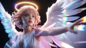 Soft Glow Pastel Angel Girl