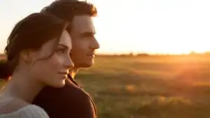 Soft Hug at Sunrise in Open Field