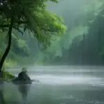 Soft Rain Over Emerald Forest