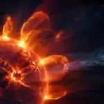 Solar Flares Erupting From Sun Surface