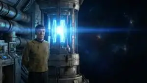 Spock Standing Before Warp Core Light