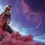 Star-Lord Floating in Cosmic Nebula Dust