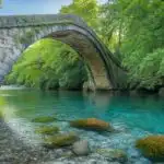 Stone Bridge Over Clear River