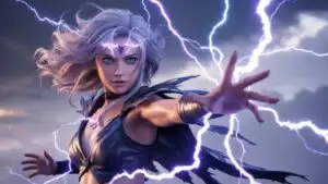 Storm Sorceress Girl Controlling Lightning