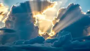Sun Rays Peeking Through Clouds Epic Sky