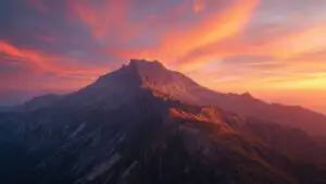 Sunset Glow Over Mountain Ridge