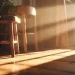 Sunset Shadows Stretching Across Wooden Floor