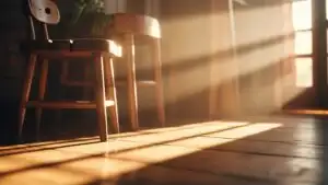 Sunset Shadows Stretching Across Wooden Floor