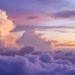 Sunset Sky With Soft Purple Clouds