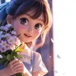 Sweet Anime Character Bathed in Soft Morning Glow