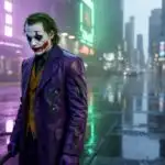 The Joker in Futuristic Dystopian Alley