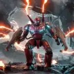 Titan Mech Striding Through Plasma Storm