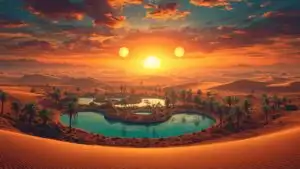 Two Suns Over Desert Fantasy World