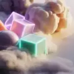 Vapor Mist Surrounding Pastel Neon Shapes