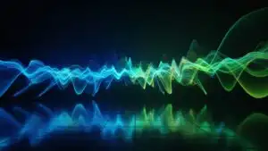 Vibrant Blue Green Energy Field Flow