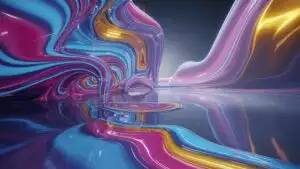 Vibrant Fluid Paint Waves Mixing Seamlessly