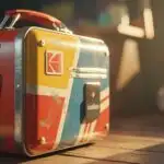 Vintage Lunchbox With Colorful Retro Design