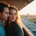 Warm Embrace Under City Sunset Light