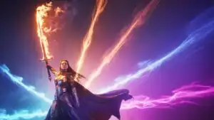 Warrior Queen With Burning Sword