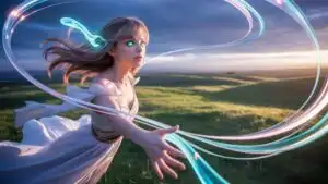 Wind Goddess Gliding Over Summer Fields