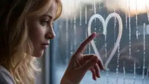Window Fogged With Finger Trace