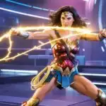 Wonder Woman Striking With Golden Tech Lasso