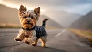 Yorkshire Terrier Happy Jump