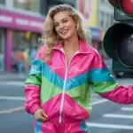 80s Sportswear Aesthetic Bright Windbreaker Texture