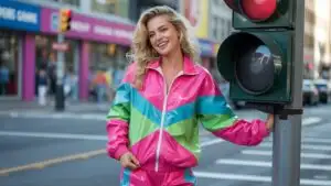 80s Sportswear Aesthetic Bright Windbreaker Texture
