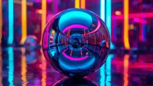 Abstract Chrome Sphere Reflection Light