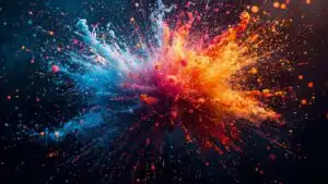 Abstract Colorful Particle Burst Explosion