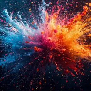 Abstract Colorful Particle Burst Explosion