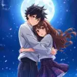 Anime Boy And Girl Hugging School Uniform