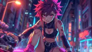 Anime Girl Neon City
