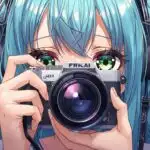 Anime Girl Taking Photos with Camera