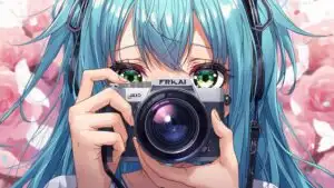 Anime Girl Taking Photos with Camera