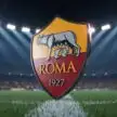 AS Roma Stadium Crest Under Floodlights