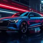 Audi Q8 e-tron Electric SUV in Neon City Night