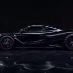Black Ferrari LaFerrari Hypercar in Dark Neon Studio