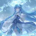 Blue-Haired Ice Mage Girl Casting Spells