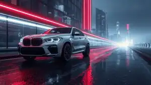 BMW X6 Silver Luxury SUV Street