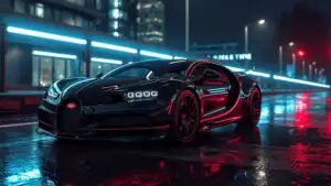 Bugatti Chiron Black Night City