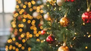 Christmas Tree Lights Bokeh Warm Glow