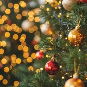 Christmas Tree Lights Bokeh Warm Glow