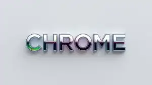Chrome Lettering Logo 70s Font Style Minimalist