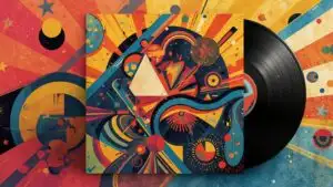 Classic Vinyl Album Cover Art Abstract Geometric