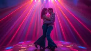 Couple Dancing in Disco Lights