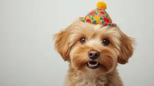 Cute Dog Wearing a Small Hat