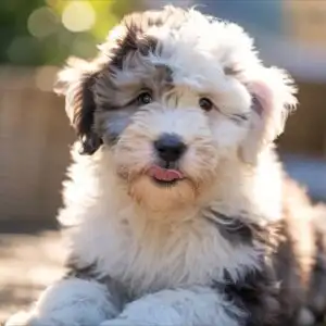 Cute Sheepdog Puppy Shaggy Face